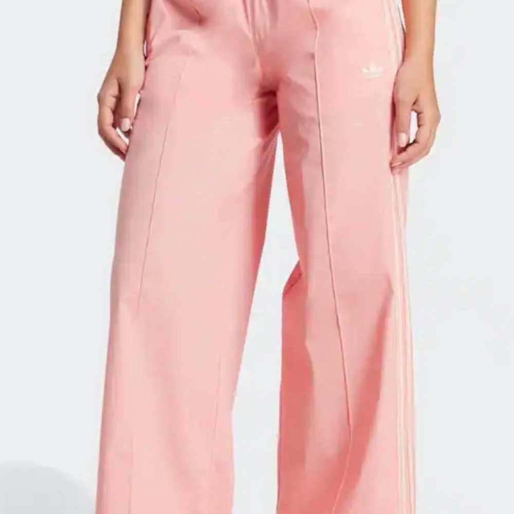 Adidas Women's Pink Wide-Leg Track Pants